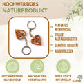 Nyckelring med kors i hjärta av olivträ | Symbolisk gåva till dop, kommunion och födelsedag