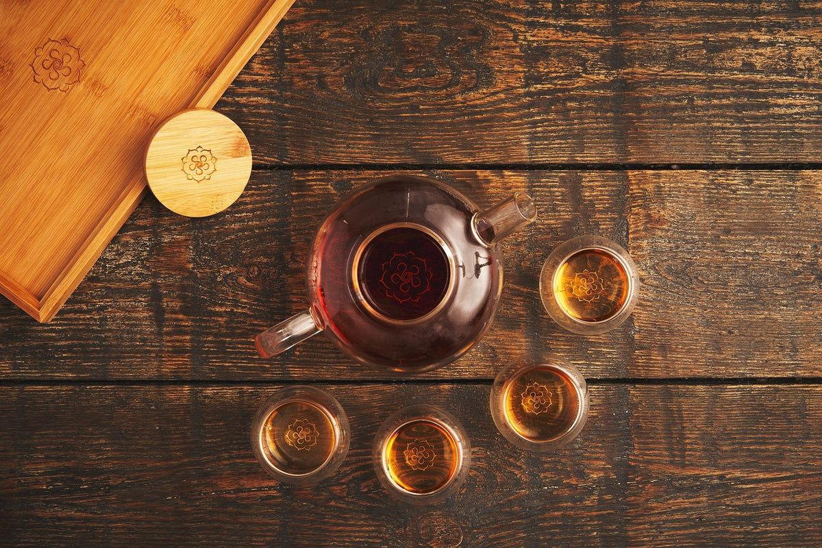 Tee-Set aus Glas